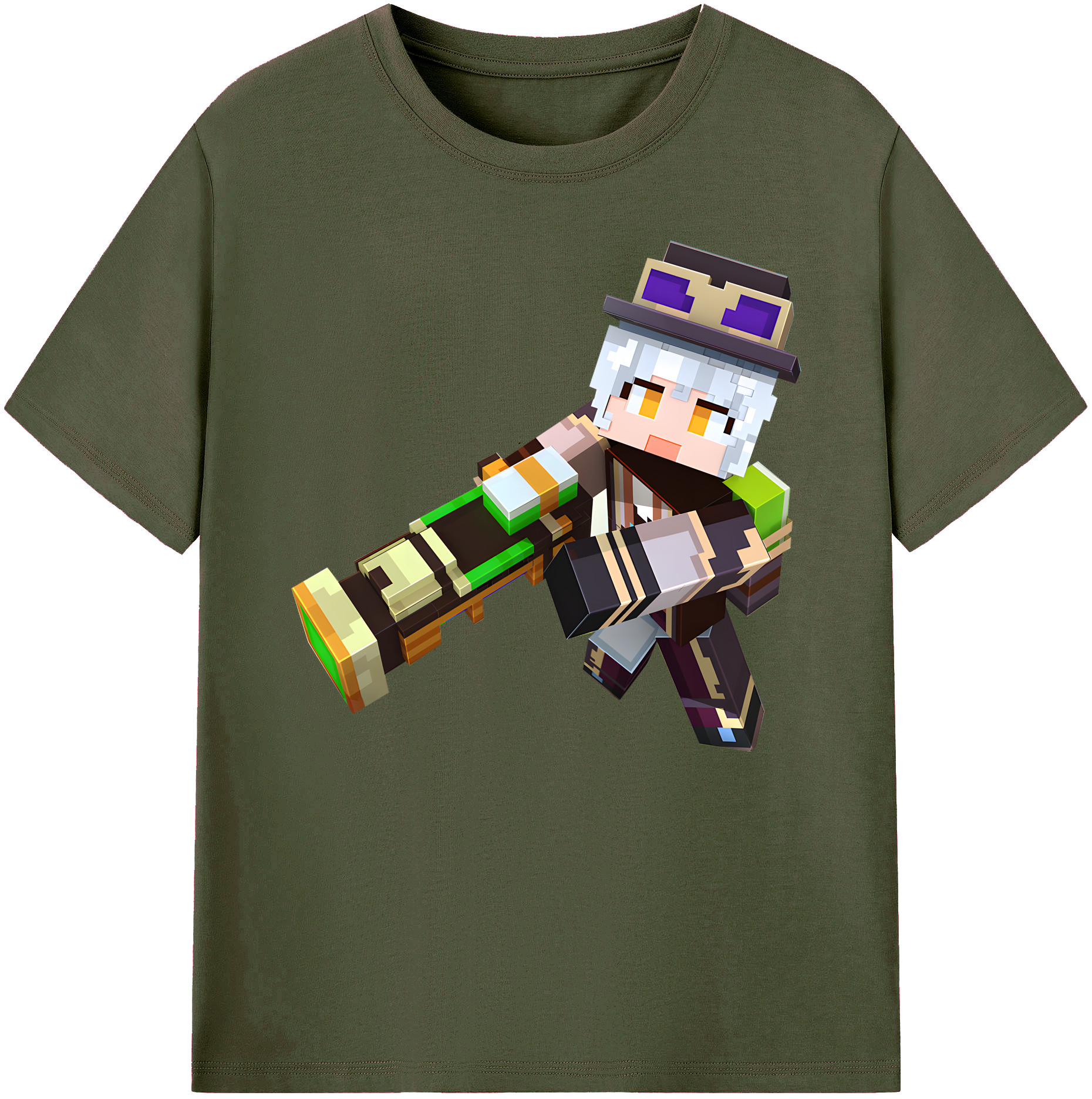 （画像用） マインクラフト ブロックの世界 Minecraft MC Block world 綿100％ メンズ半袖Tシャツ｜肌触りやわらか＆通気性